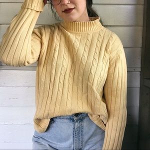 Vintage Yellow Mock Neck Sweater